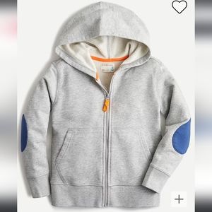 Crewcuts Terry Full-zip Cotton Hoodie with Accent Elbow Patches in Grey Size 14